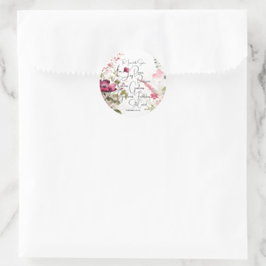 Vrucht van de Geest roze bloem Ronde Sticker (Tas)