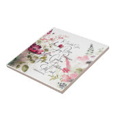 Vrucht van de Geest roze bloem Tegeltje (Zijkant)