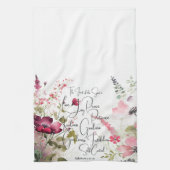 Vrucht van de Geest roze bloem Theedoek (Verticaal)