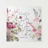 Vrucht van de Geest roze bloem Wandkleed (Voorkant)