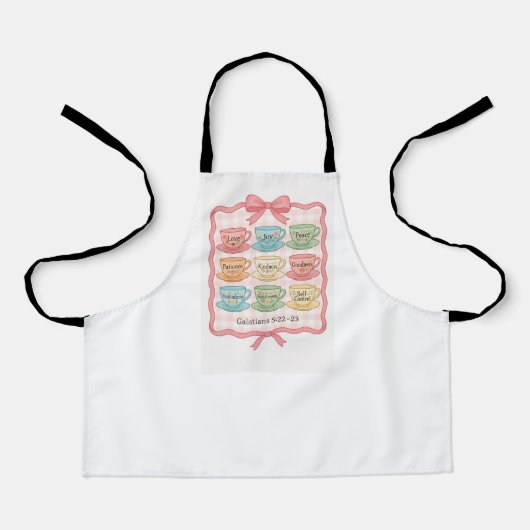 Vrucht van de Geest roze Schort (Voorkant)