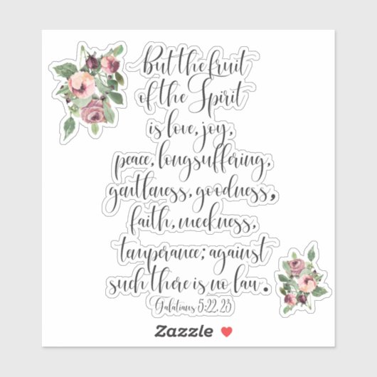 Vrucht van de Geest Schrift Sticker (Vel)