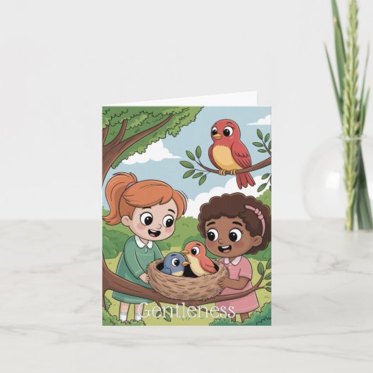 Vrucht van de Geest: Zachtmoedigheid Kinderen Kaart (Voorkant)