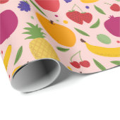 Vruchtbaar appel ananas banaan patroon cadeaupapier (Rol Hoek)