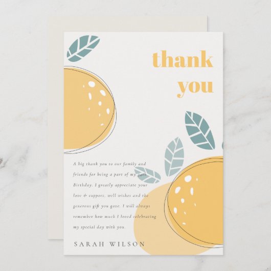 Vruchtbaarheid Abstracte Lemon is verboden Elke da Bedankkaart (Voorkant / Achterkant)