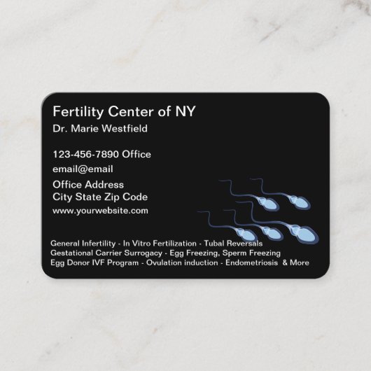 Vruchtbaarheid en gezinsplanning visitekaartje (Voorkant)