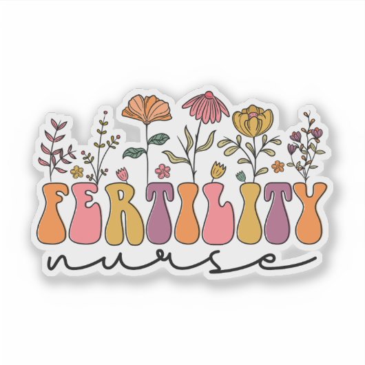 Vruchtbaarheidsverpleegkundige Bloem Sticker (Voorkant)