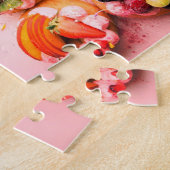 Vruchtbagel en donutervoer kleurrijk legpuzzel (Zijkant)