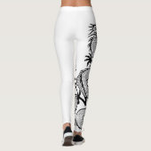 Vruchtbare draak-Tattoo in witte kleur achtergrond Leggings (Achterkant)