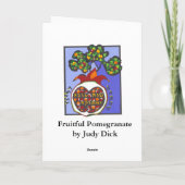 Vruchtbare Granaatappel Feestdagen Kaart (Achterkant)