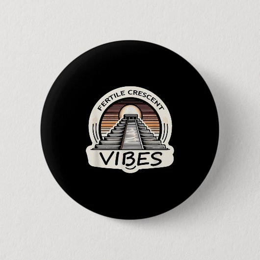 Vruchtbare Halve Maan Vibes Funny Ancient Mesopota Ronde Button 5,7 Cm (Voorkant)