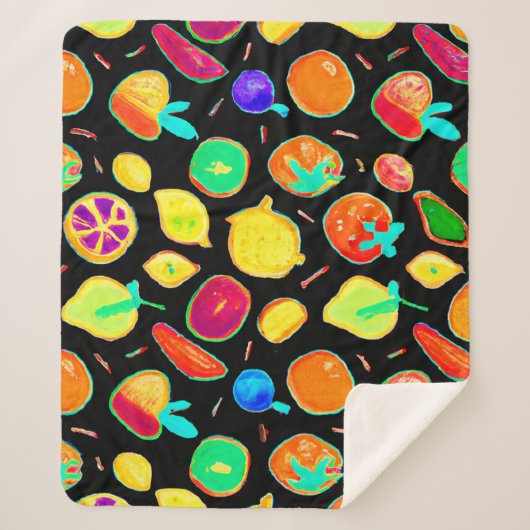Vruchtbare Neon Visions Design Sherpa Deken (Voorkant)
