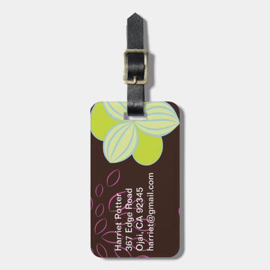 Vruchtblaasjes met fijne tederboomgriep bagagelabel (Voorkant verticaal)