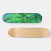 Vruchtbladeren, bloemontwerp, groen, blauw en groe persoonlijk skateboard (Horizontaal)