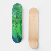 Vruchtbladeren, bloemontwerp, groen, blauw en groe persoonlijk skateboard (Voorkant)