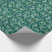 Vruchtbladeren patroon op donkergroen cadeaupapier (Hoek)