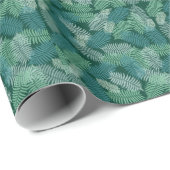 Vruchtbladeren patroon op donkergroen cadeaupapier (Rol Hoek)