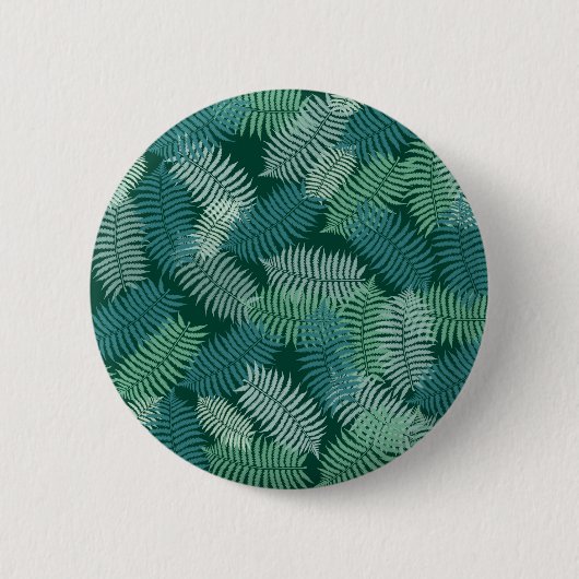 Vruchtbladeren patroon op donkergroen ronde button 5,7 cm (Voorkant)