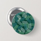 Vruchtbladeren patroon op donkergroen ronde button 5,7 cm (Voorkant /achterkant)