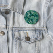 Vruchtbladeren patroon op donkergroen ronde button 5,7 cm (In situ)