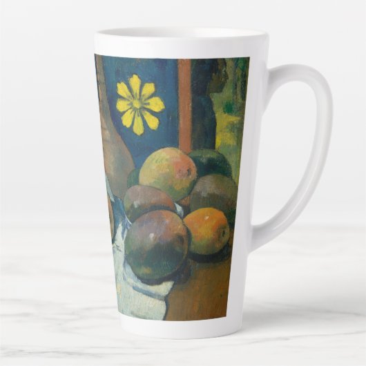 Vruchtbloemen leven nog  kunst geprogrammeerd latte mok (Rechts)