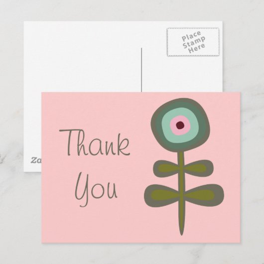 Vruchtbloemkool Cute Girly Retro Floral Briefkaart (Voorkant / Achterkant)