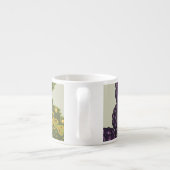 Vruchtbloemkool Cute Girly Retro Floral Espresso Kop (Achterkant)