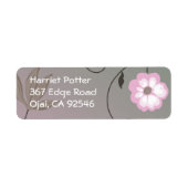 Vruchtbloemkool Cute Girly Retro Floral Etiket (Voorkant)