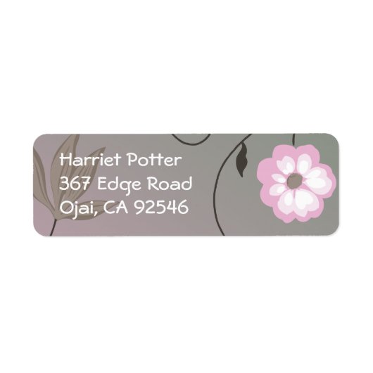 Vruchtbloemkool Cute Girly Retro Floral Etiket (Voorkant)