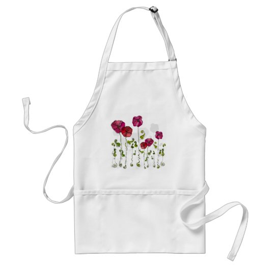Vruchtbloemkool Cute Girly Retro Floral Standaard Schort (Voorkant)