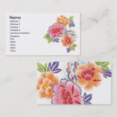 Vruchtbloemkool Cute Girly Retro Floral Visitekaartje (Voorkant / Achterkant)