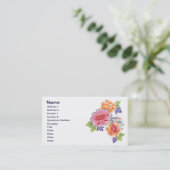 Vruchtbloemkool Cute Girly Retro Floral Visitekaartje (Staand voorkant)