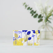 Vruchtbloemkool Cute Girly Retro Floral Visitekaartje (Staand voorkant)