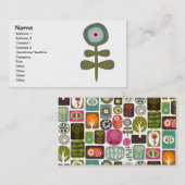 Vruchtbloemkool Cute Girly Retro Floral Visitekaartje (Voorkant / Achterkant)