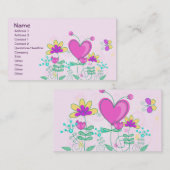 Vruchtbloemkool Cute Girly Retro Floral Visitekaartje (Voorkant / Achterkant)