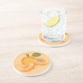 Vruchtbloemkool Cute Girly Retro Floral Zandsteen Onderzetter (Zijkant)