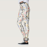 Vruchtbloempatroon Leggings<br><div class="desc">Stomme wilde bloemen in een naadloos patroon met witte achtergrond.</div>
