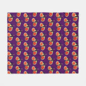 Vruchtboomvruchten, vers gesneden Paarse figuren Fleece Deken (Voorkant (Horizontaal))