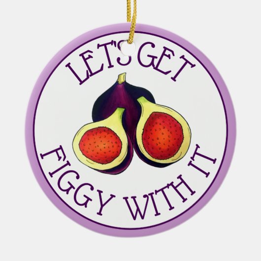 Vruchtboomvruchten, vers gesneden Paarse figuren Keramisch Ornament (Voorkant)