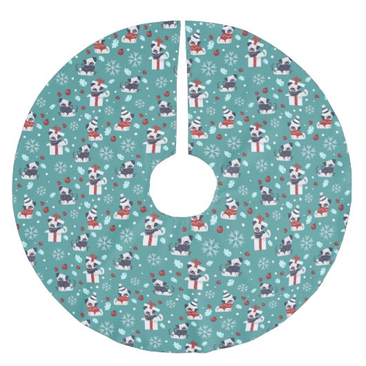 Vruchtborstel met kersttang kerstboom rok (Voorkant)