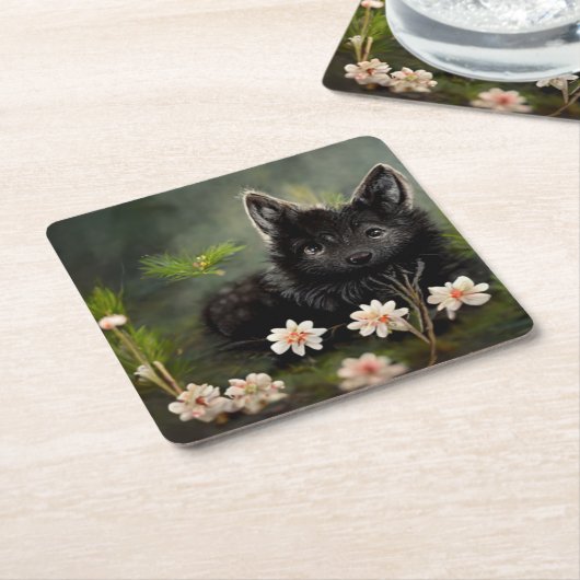 Vruchtdieren met celstaart kartonnen onderzetters (Schuin)