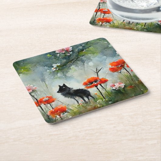 Vruchtdieren met celstaart kartonnen onderzetters (Schuin)