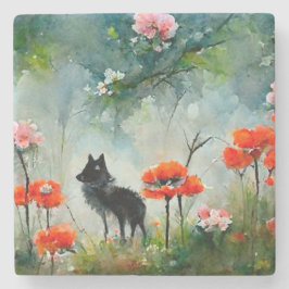 Vruchtdieren met celstaart stenen onderzetter