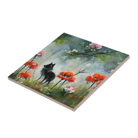 Vruchtdieren met celstaart tegeltje (Zijkant)