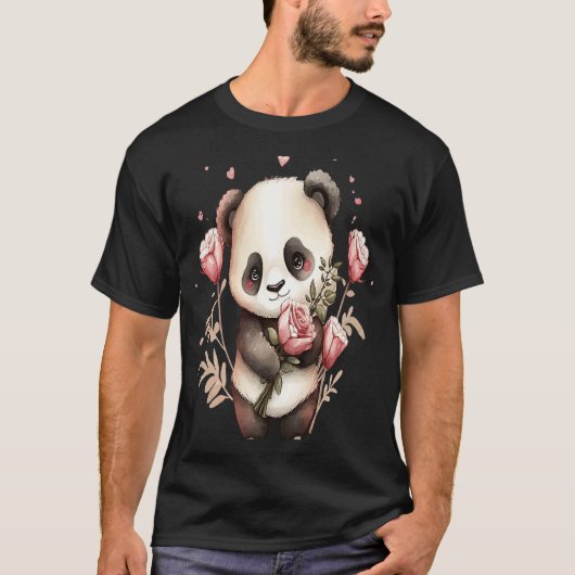 Vruchtdierlijk meisje panda valentijnvrouwen panda t-shirt (Voorkant)