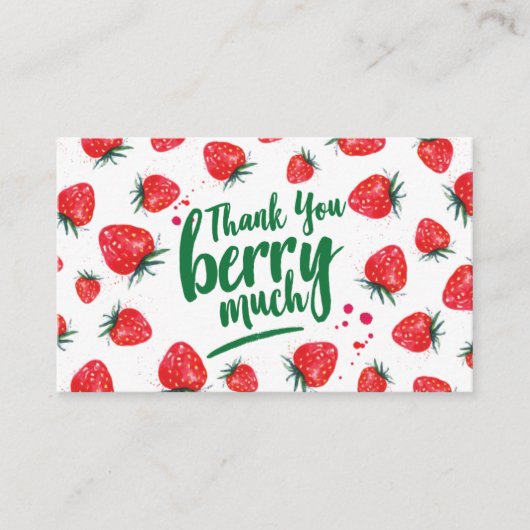 Vruchten aardbei rode klauw Dank u wel Visitekaartje (Voorkant)