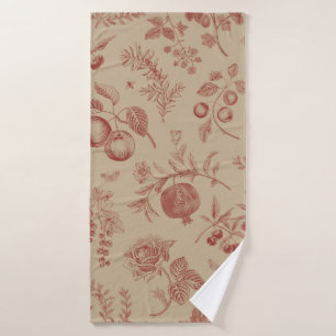 Vruchten, bessen en bloemen. Najaar naadloos patro Badhanddoek