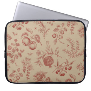 Vruchten, bessen en bloemen. Najaar naadloos patro Laptop Sleeve