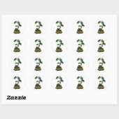 Vruchten Bonsai in Pot Bonsai Graphic Afbeelding Ronde Sticker (Vel)