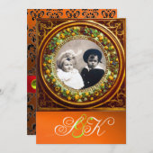 Vruchten damast monogram florentijnse renaissance kaart (Voorkant / Achterkant)